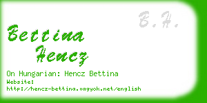 bettina hencz business card